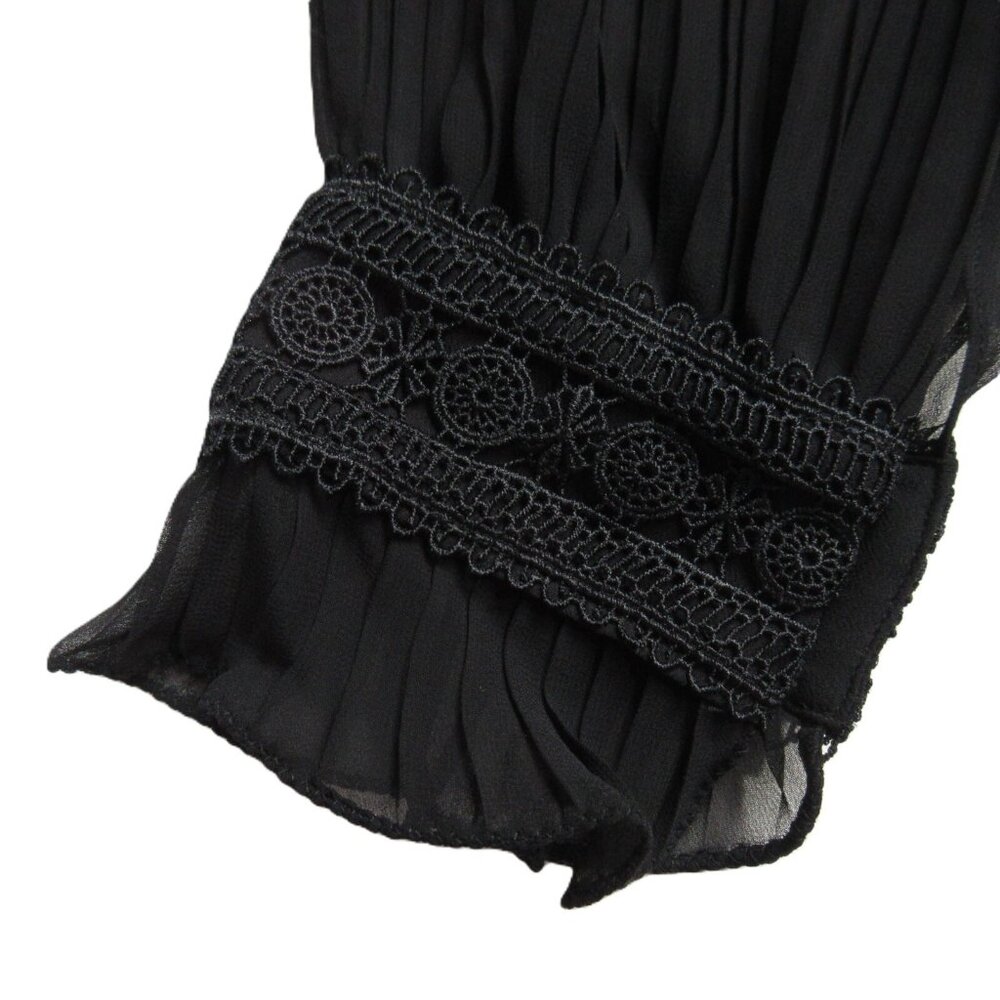 NWT Polo Ralph Lauren Anabelle Midi in Black Georgette Pleated Dress 14 $498 - Picture 4 of 10